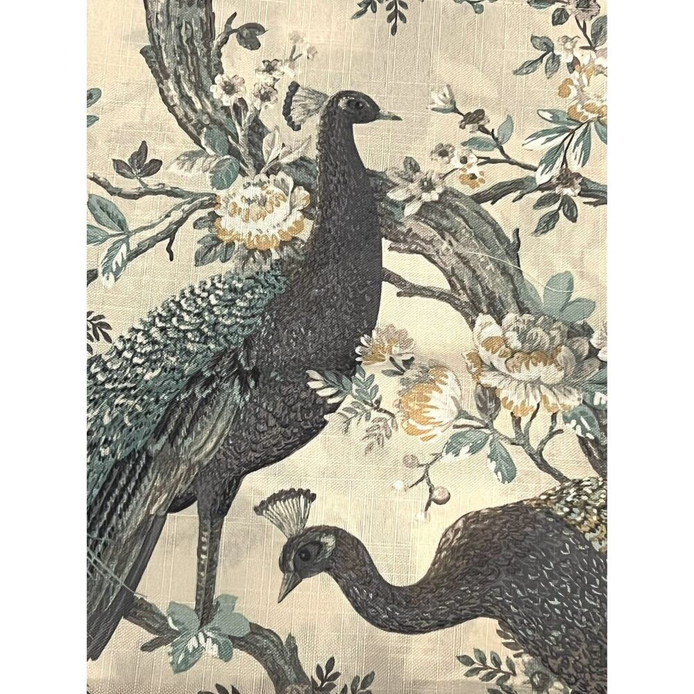 Laura Ashley Belvedere Peacock Curtains 2 Panels TURQUOISE BLUE 38”x 108”